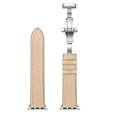 Apricot Premium Butterfly Clasp Leather Apple Watch Strap