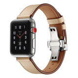 Apricot Premium Butterfly Clasp Leather Apple Watch Strap