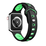 Black/Green Ventilated Sports Apple Watch Strap