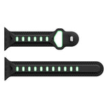 Black/Green Ventilated Sports Apple Watch Strap