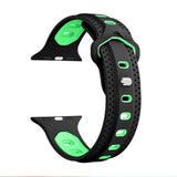 Black/Green Ventilated Sports Apple Watch Strap