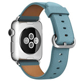 Blue Leather Apple Watch Strap