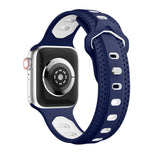 Blue/White Ventilated Sports Apple Watch Strap