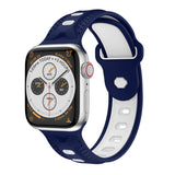 Blue/White Ventilated Sports Apple Watch Strap