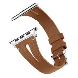 Brown Slim Leather Apple Watch Strap