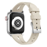 Light Grey Slim Leather Apple Watch Strap