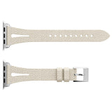 Light Grey Slim Leather Apple Watch Strap