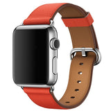Orange Leather Apple Watch Strap