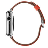 Orange Leather Apple Watch Strap