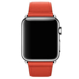 Orange Leather Apple Watch Strap