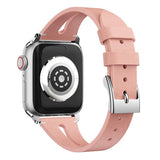 Pink Slim Leather Apple Watch Strap