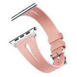 Pink Slim Leather Apple Watch Strap