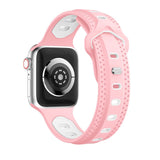 Pink/White Ventilated Sports Apple Watch Strap