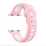 Pink/White Ventilated Sports Apple Watch Strap