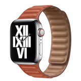 Saddle Brown Leather Link Apple Watch Strap