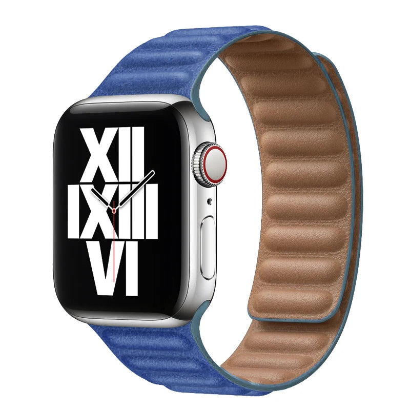 Midnight Blue Leather Link Apple Watch Strap – The AppStraps Store®