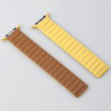 Yellow Leather Link Apple Watch Strap