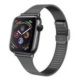 Slim Black Milanese Apple Watch Strap
