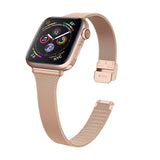 Slim Rose Gold Milanese Apple Watch Strap