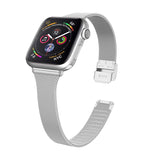 Slim Silver Milanese Apple Watch Strap