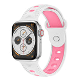 White/Pink Ventilated Sports Apple Watch Strap