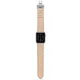 Apricot Premium Butterfly Clasp Leather Apple Watch Strap