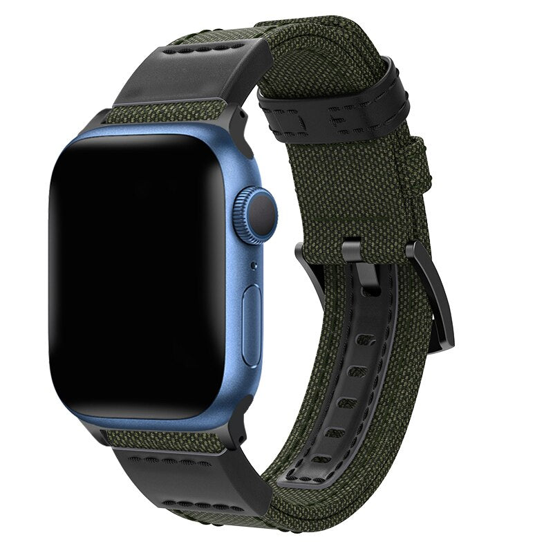 Army Green Canvas Adventurer® Apple Watch Strap
