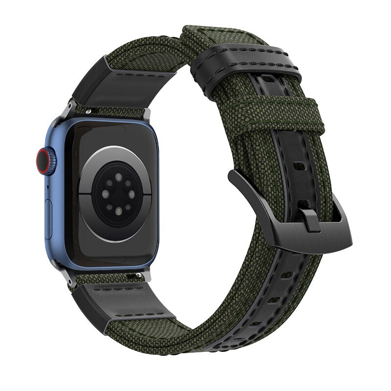 Army Green Canvas Adventurer® Apple Watch Strap