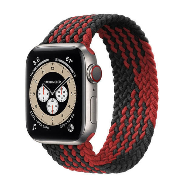 Black/Red Stripe Braided Solo Loop