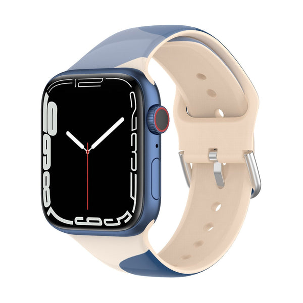Blue Blend Patterned Silicone Apple Watch Strap