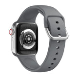 Dark Grey Silicone Apple Watch Strap (Silver Buckled)