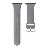 Dark Grey Silicone Apple Watch Strap (Silver Buckled)