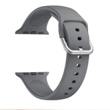 Dark Grey Silicone Apple Watch Strap (Silver Buckled)