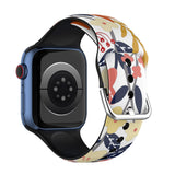 Floral Patterned Silicone Apple Watch Strap