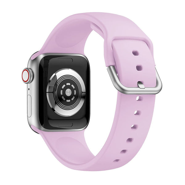 Lavender Purple Silicone Apple Watch Strap (Silver Buckled)