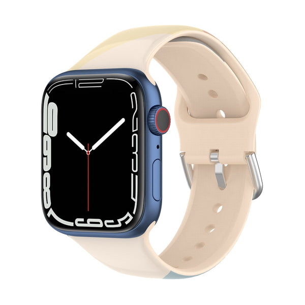 Light Blue Blend Patterned Silicone Apple Watch Strap