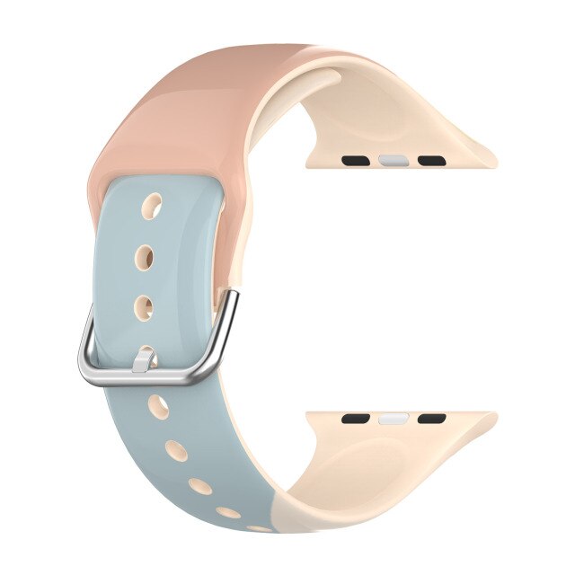 Light Blue Blend Patterned Silicone Apple Watch Strap