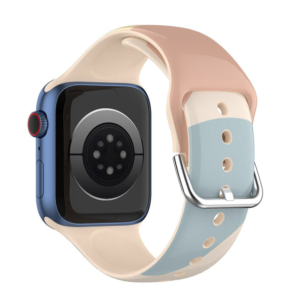 Light Blue Blend Patterned Silicone Apple Watch Strap