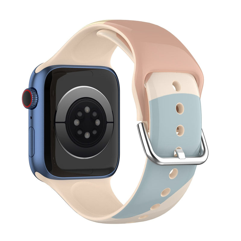 Light Blue Blend Patterned Silicone Apple Watch Strap