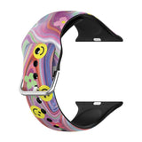 Psychedelic Patterned Silicone Apple Watch Strap