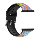 Psychedelic Patterned Silicone Apple Watch Strap