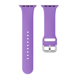 Purple Silicone Apple Watch Strap (Silver Buckled)