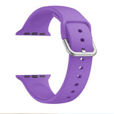 Purple Silicone Apple Watch Strap (Silver Buckled)