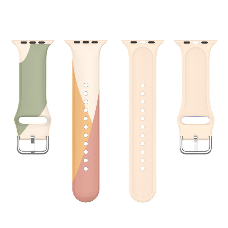 Rose Blend Patterned Silicone Apple Watch Strap