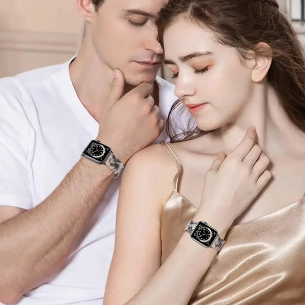 Blue Flower Luxury Ceramic Apple Watch Strap