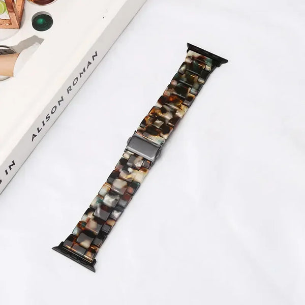 Blue Flower Luxury Ceramic Apple Watch Strap
