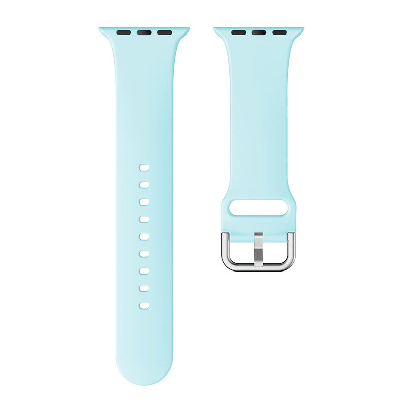 Turquoise Silicone Apple Watch Strap (Silver Buckled)