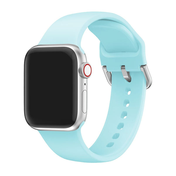 Turquoise Silicone Apple Watch Strap (Silver Buckled)