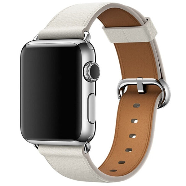 White Leather Apple Watch Strap