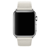 White Leather Apple Watch Strap